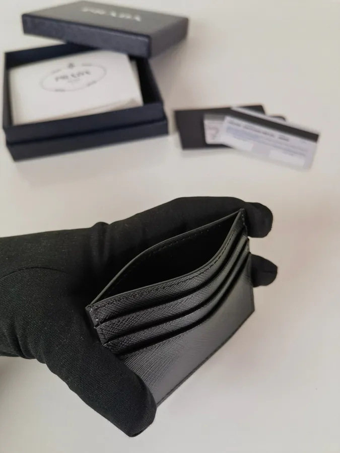 P Brand Unisex Mini Card Wallet Black