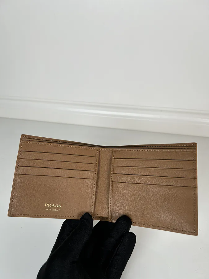 P Brand Caramel Fine Grained Leather Wallet