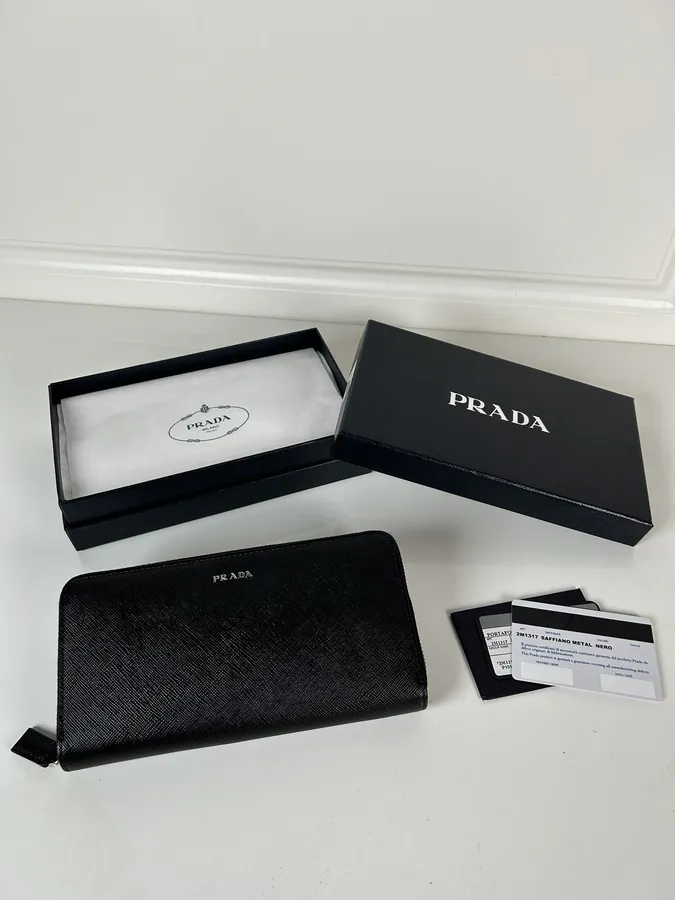 P Brand Men's Mini Bag Black, Single Row Metal Logo, Premium Quality, 2M1317