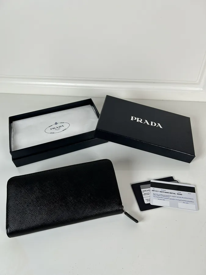 P Brand Men's Mini Bag Black, Single Row Metal Logo, Premium Quality, 2M1317