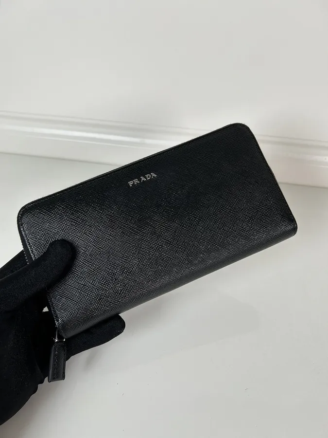 P Brand Men's Mini Bag Black, Single Row Metal Logo, Premium Quality, 2M1317