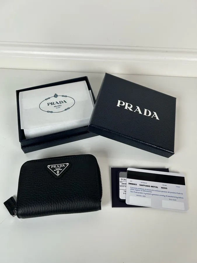 P House Grained Calfskin Wallet with Zip Closure