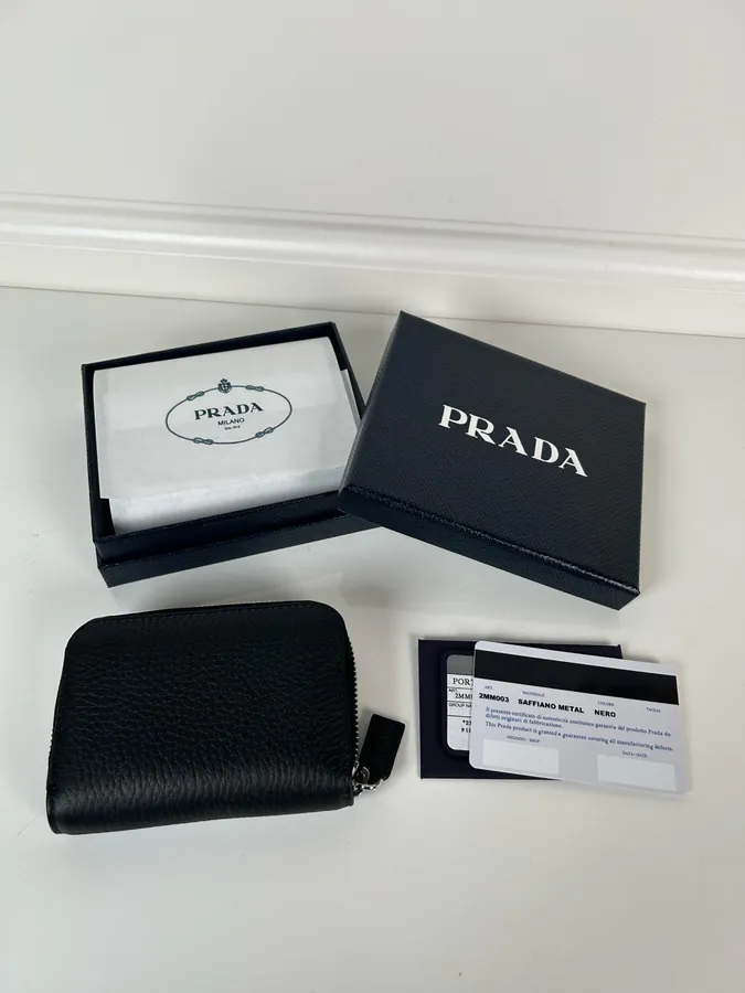 P House Grained Calfskin Wallet with Zip Closure