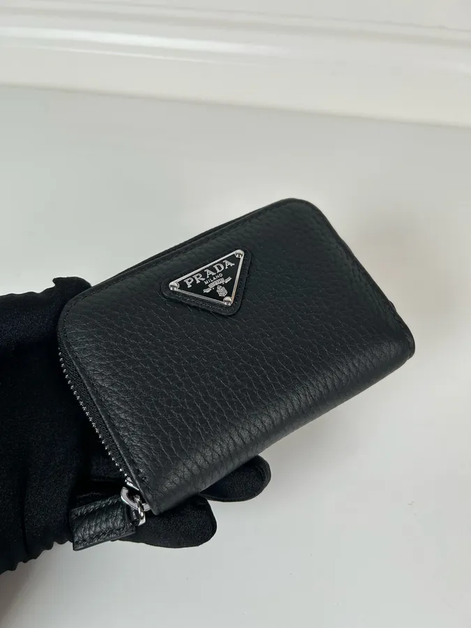 P House Grained Calfskin Wallet with Zip Closure