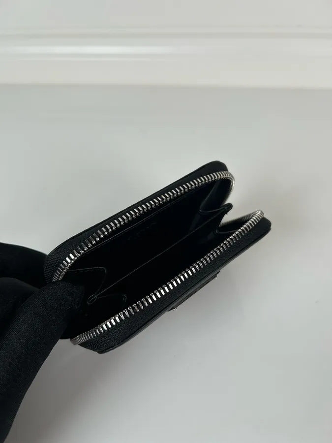 P House Grained Calfskin Wallet with Zip Closure