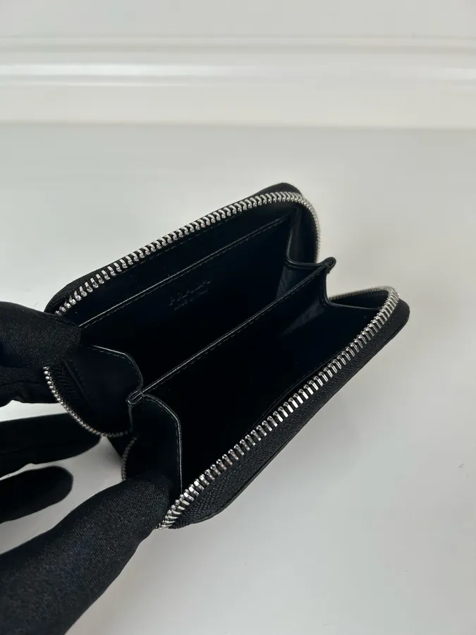 P House Grained Calfskin Wallet with Zip Closure