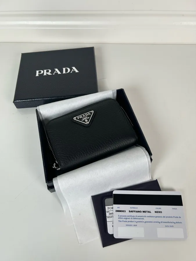 P House Grained Calfskin Wallet with Zip Closure