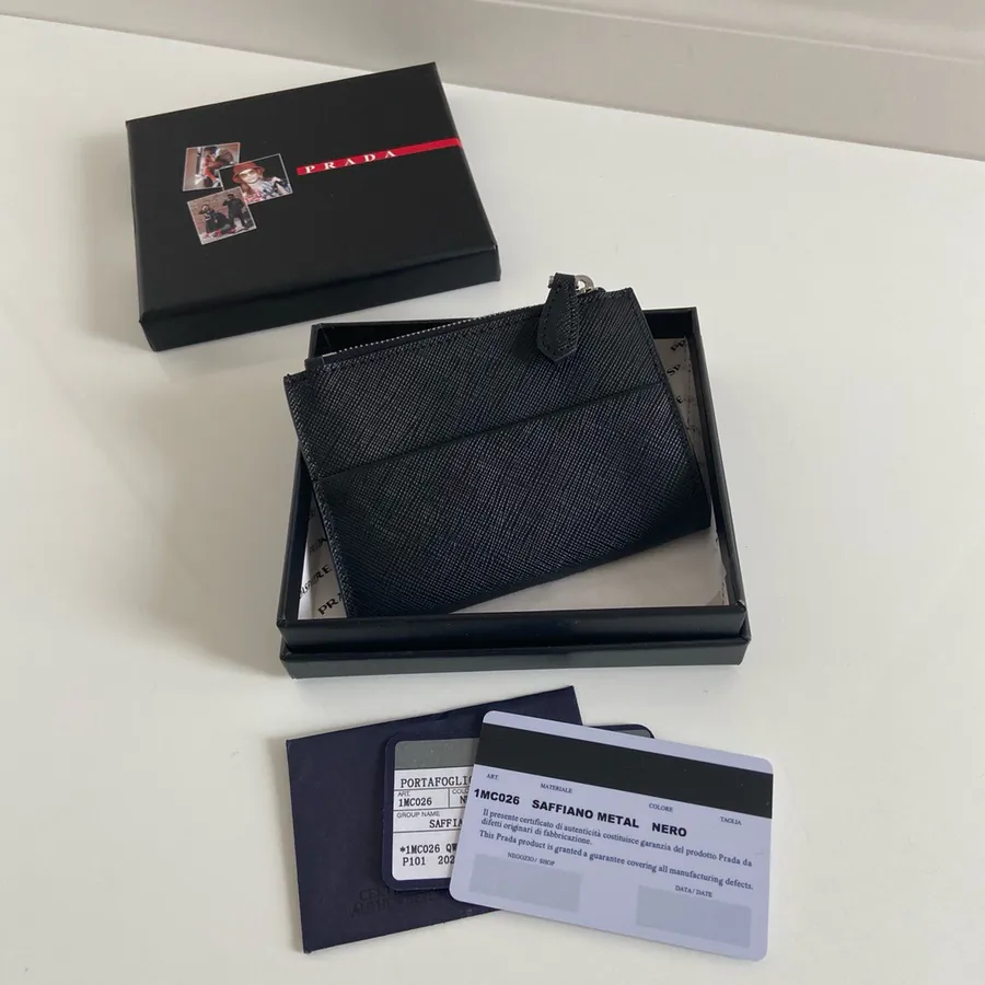P House New Card Case Crosshatch Calfskin, Compact and Functional