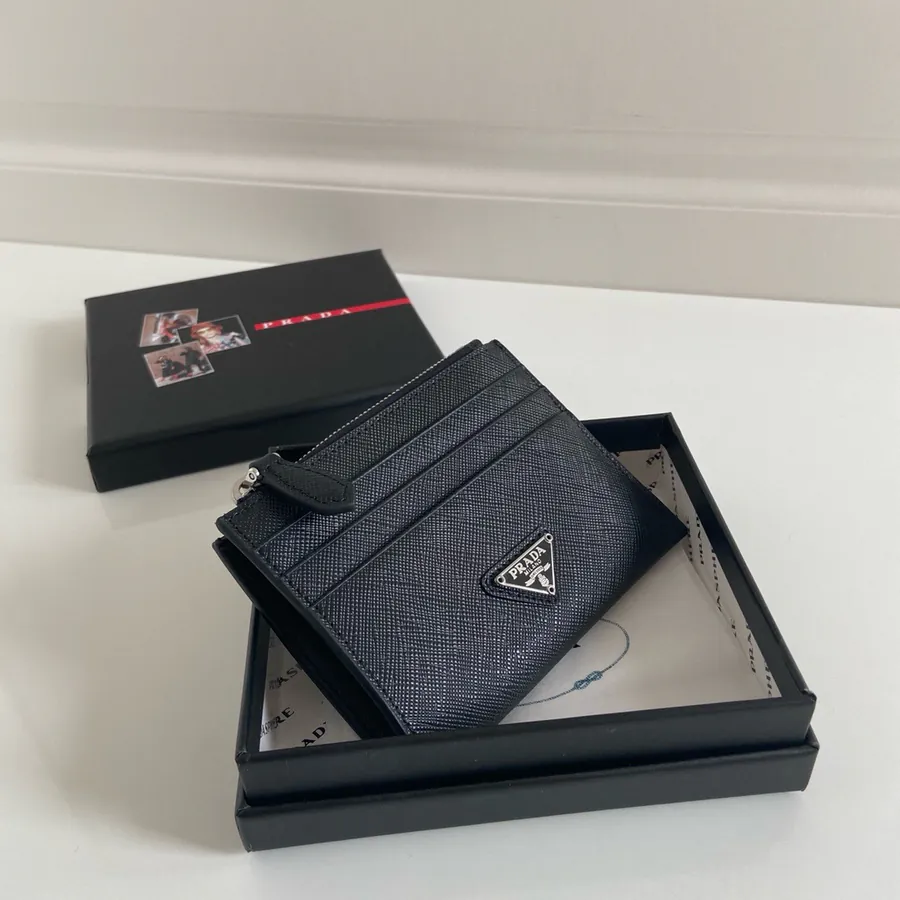 P House New Card Case Crosshatch Calfskin, Compact and Functional