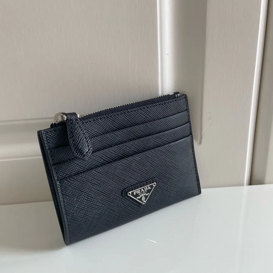 P House New Card Case Crosshatch Calfskin, Compact and Functional