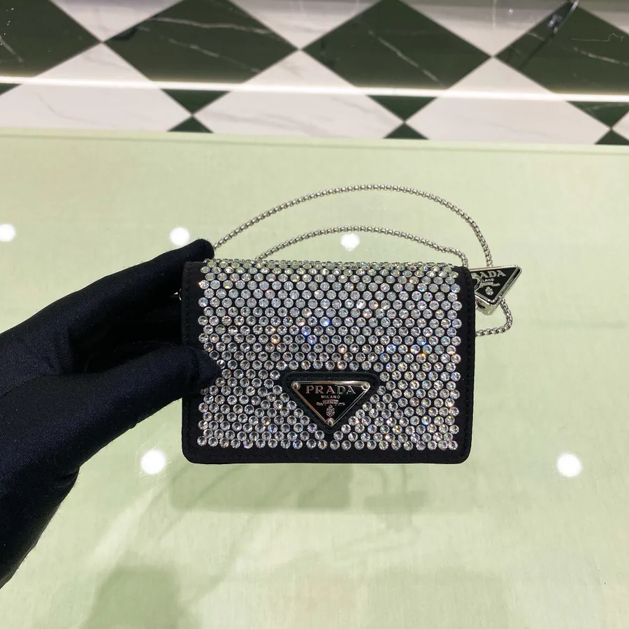 P House Mini Crystal Bag with Triangular Slide Chain