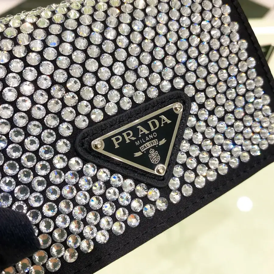 P House Mini Crystal Bag with Triangular Slide Chain