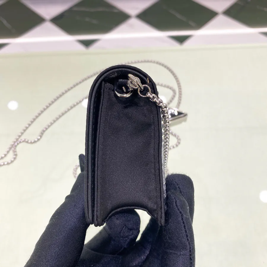 P House Mini Crystal Bag with Triangular Slide Chain