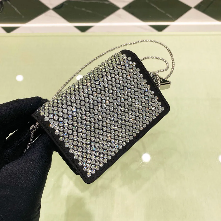 P House Mini Crystal Bag with Triangular Slide Chain