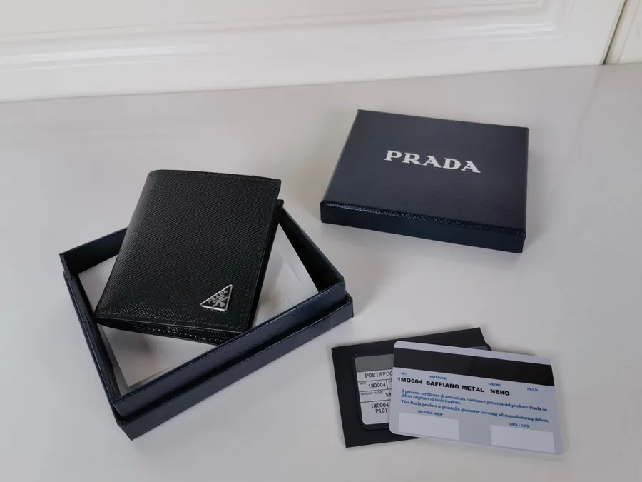 P House Folded Wallet with Crosshatch Calfskin
