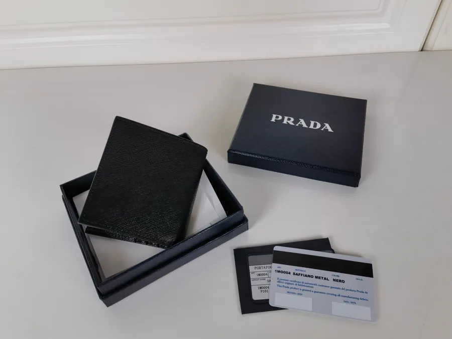 P House Folded Wallet with Crosshatch Calfskin