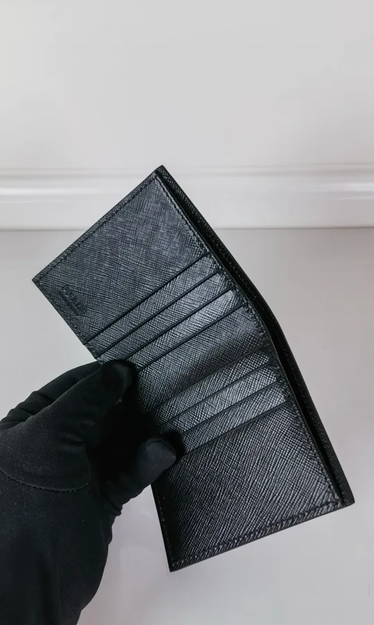 P House Folded Wallet with Crosshatch Calfskin
