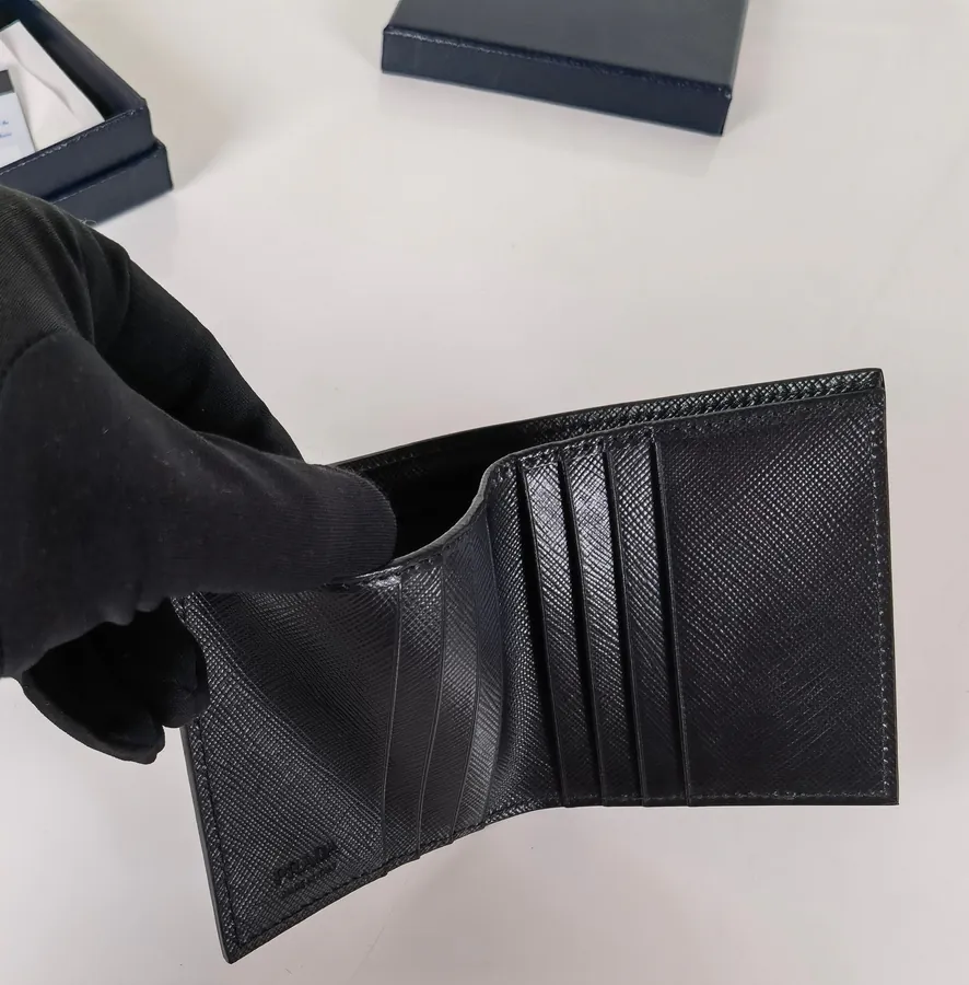 P House Folded Wallet with Crosshatch Calfskin