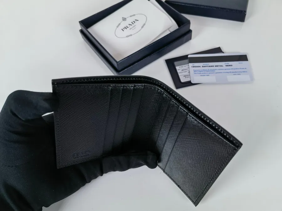 P House Folded Wallet with Crosshatch Calfskin