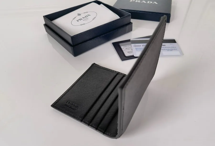 P House Folded Wallet with Crosshatch Calfskin