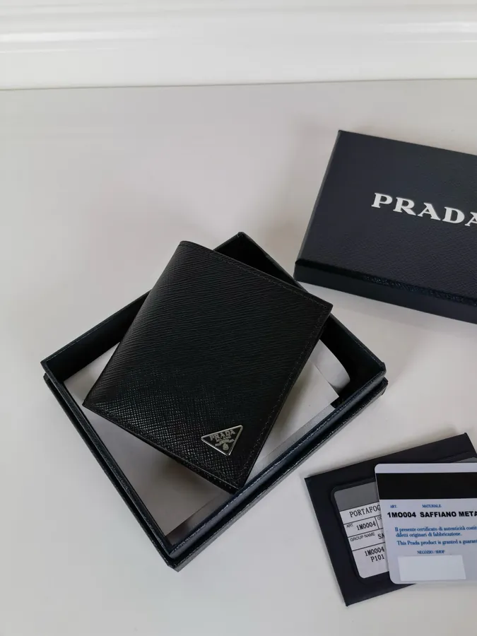 P House Folded Wallet with Crosshatch Calfskin