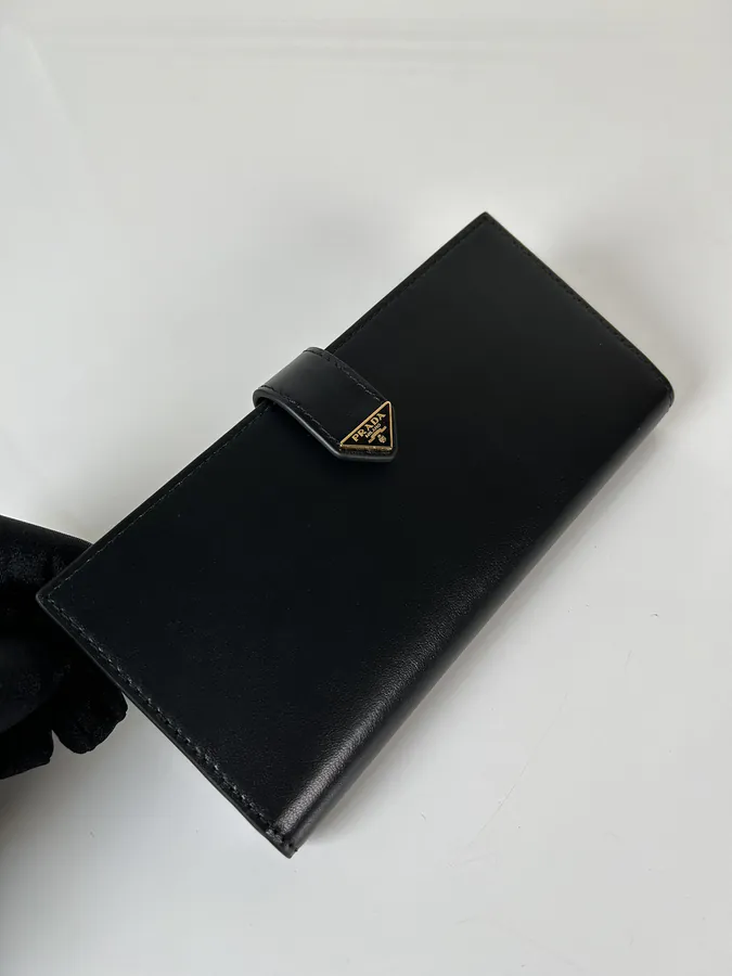 P House Latest Triangular Logo Wallet in Saffiano Grain Calfskin