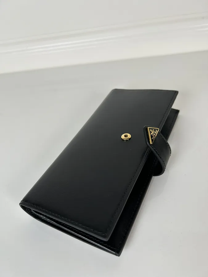 P House Latest Triangular Logo Wallet in Saffiano Grain Calfskin
