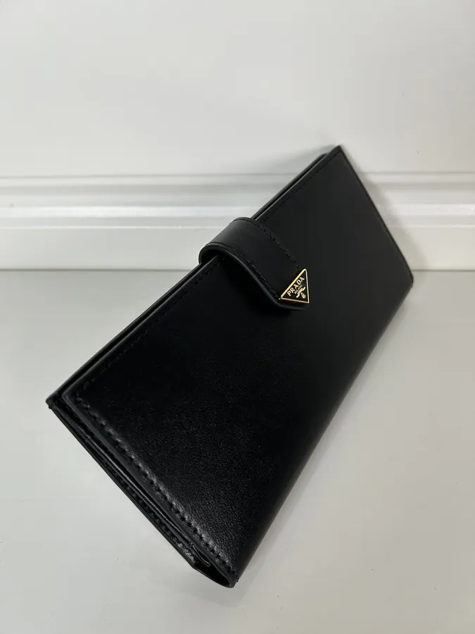 P House Latest Triangular Logo Wallet in Saffiano Grain Calfskin