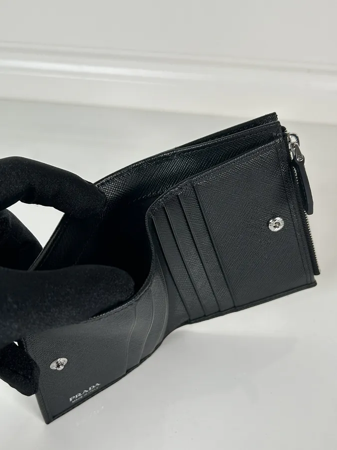 P House Crosshatch Calfskin Wallet