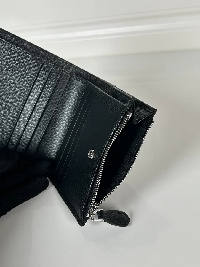P House Crosshatch Calfskin Wallet