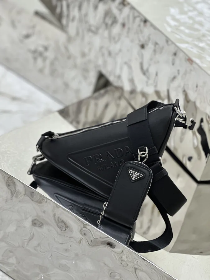 ADA Grained Calfskin Triangle Bag