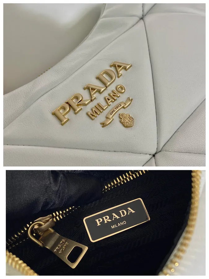 New 1BD158 Shoulder Bag with Triangular Embroidery
