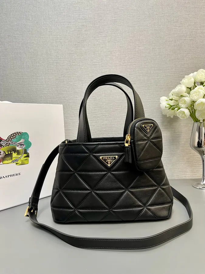 P House New Mini Tote Bag with Elegant Grained Calfskin Design