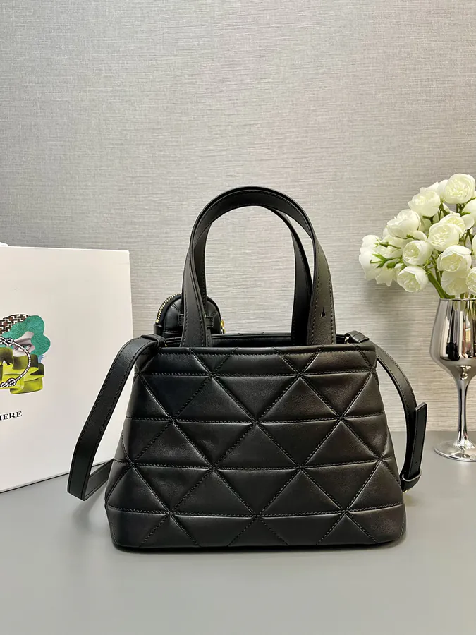 P House New Mini Tote Bag with Elegant Grained Calfskin Design