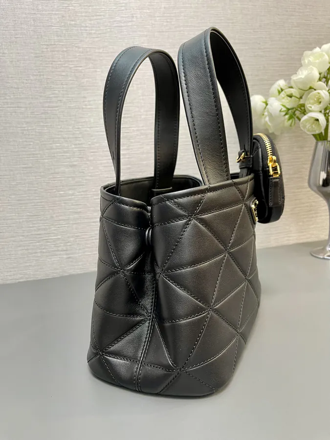 P House New Mini Tote Bag with Elegant Grained Calfskin Design