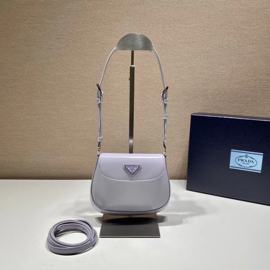 Cleo Series Mini Crossbody Bag with Grained Calfskin and Purple Color