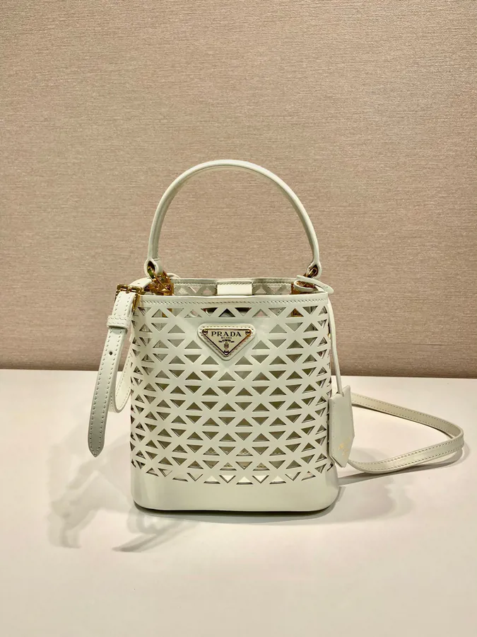 Celebrity Bucket Bag with Laser Cut Pattern