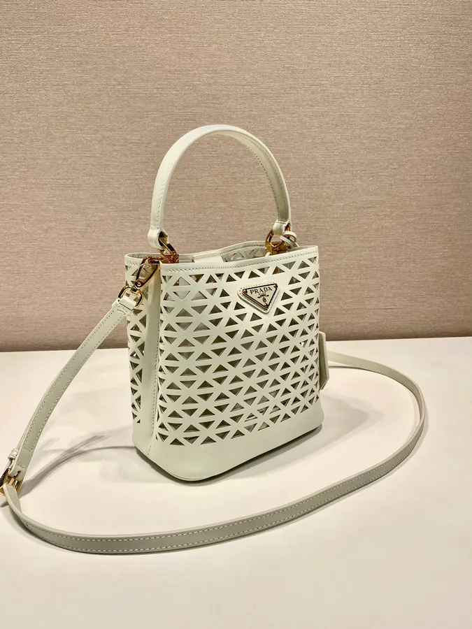 Celebrity Bucket Bag with Laser Cut Pattern