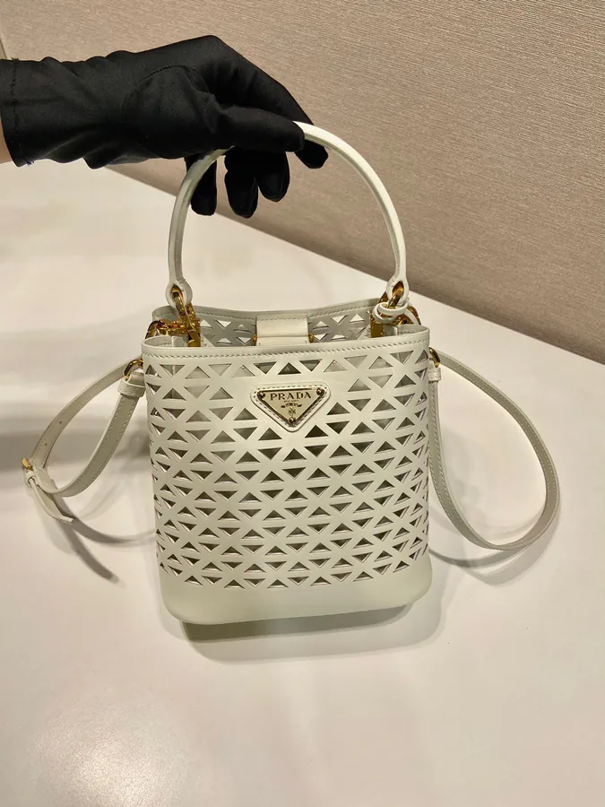 Celebrity Bucket Bag with Laser Cut Pattern
