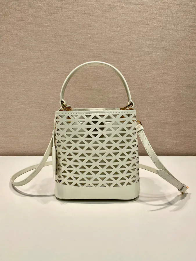 Celebrity Bucket Bag with Laser Cut Pattern