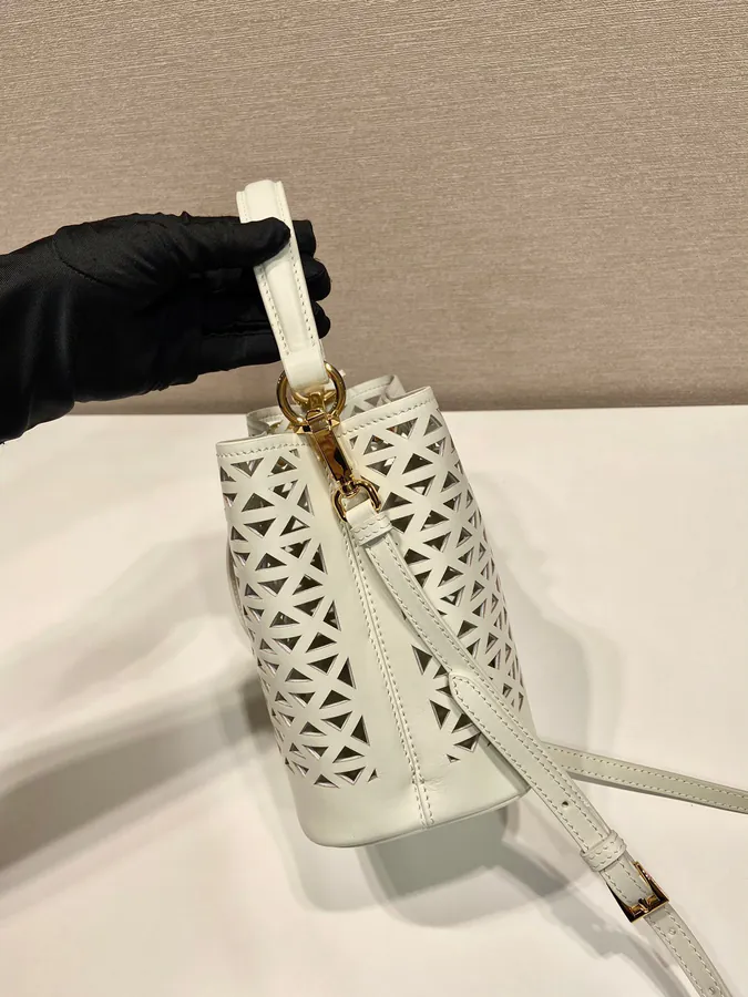 Celebrity Bucket Bag with Laser Cut Pattern
