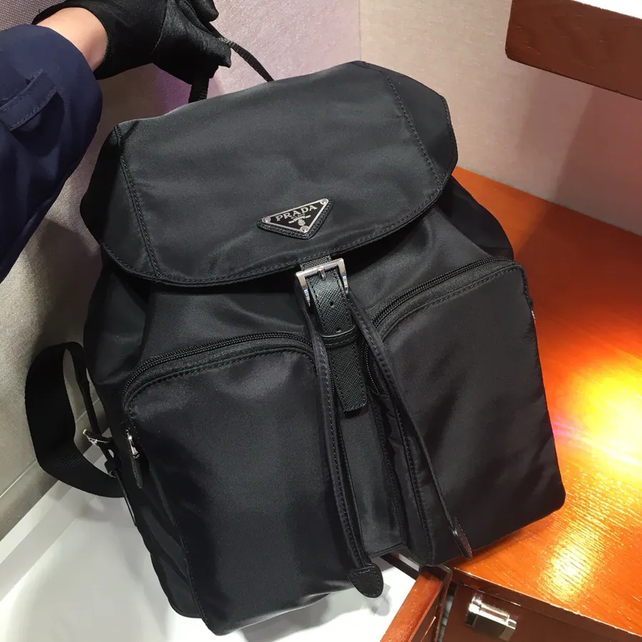 Ada Latest Nylon Backpack with Classic Triangular Enamel Logo