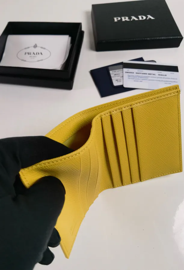 P Family Crosshatch Calfskin Wallet Compact Unisex