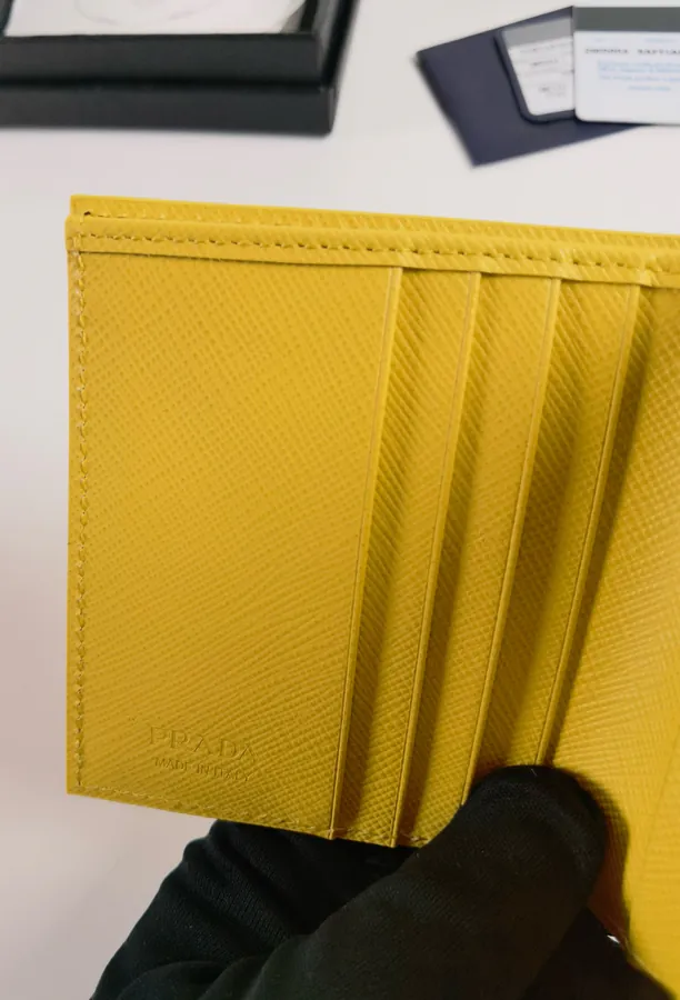 P Family Crosshatch Calfskin Wallet Compact Unisex
