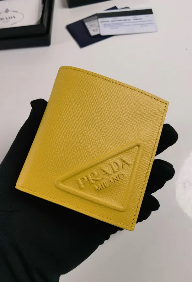 P Family Crosshatch Calfskin Wallet Compact Unisex