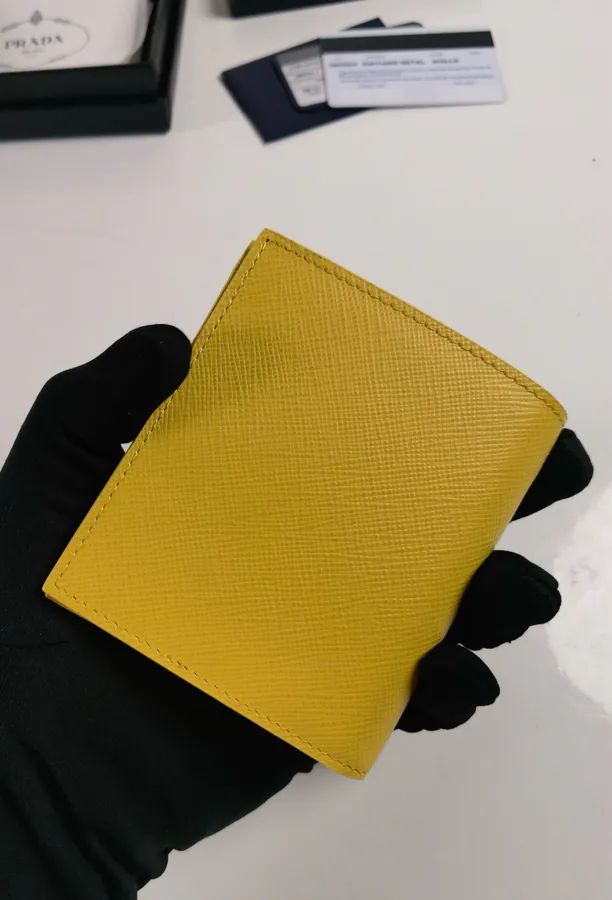 P Family Crosshatch Calfskin Wallet Compact Unisex