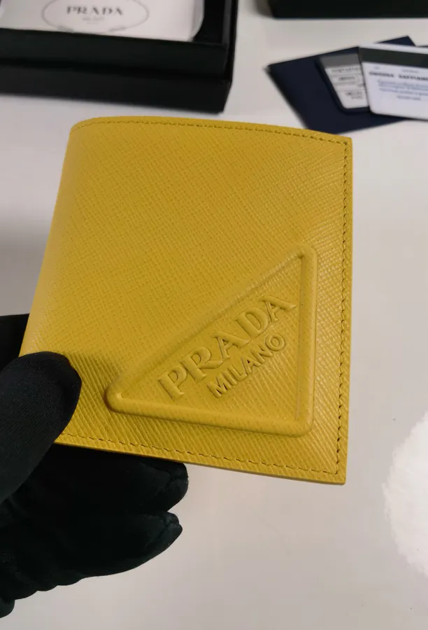 P Family Crosshatch Calfskin Wallet Compact Unisex