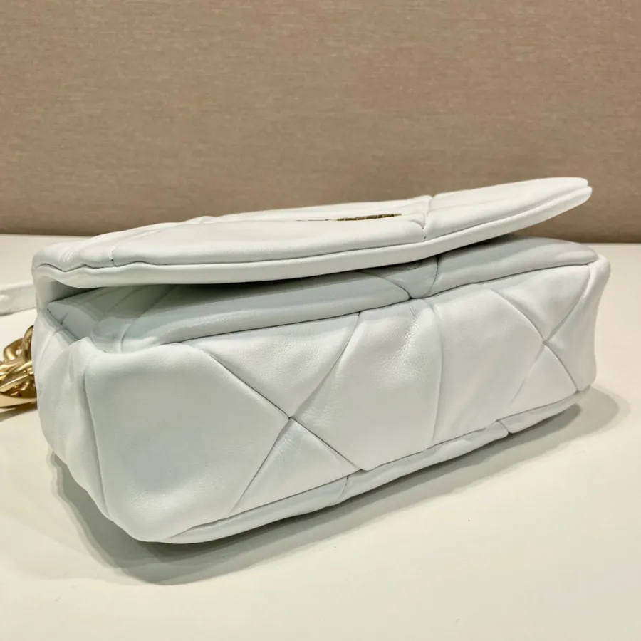 System Soft Leather Crossbody Bag with Triangular Embroidery