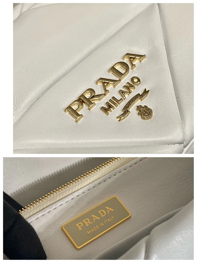 System Soft Leather Crossbody Bag with Triangular Embroidery