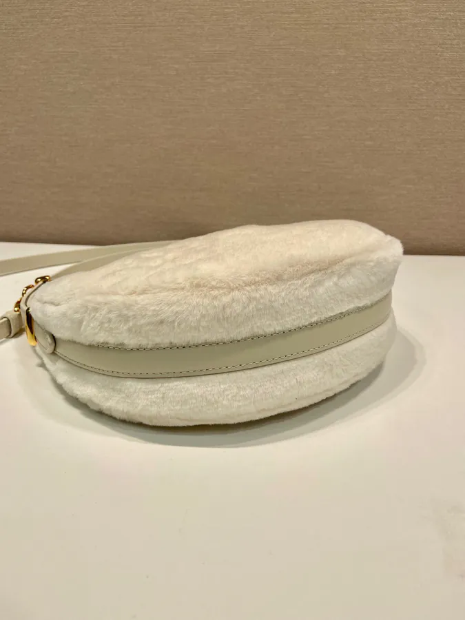 Moon Handbag with Wool and Leather